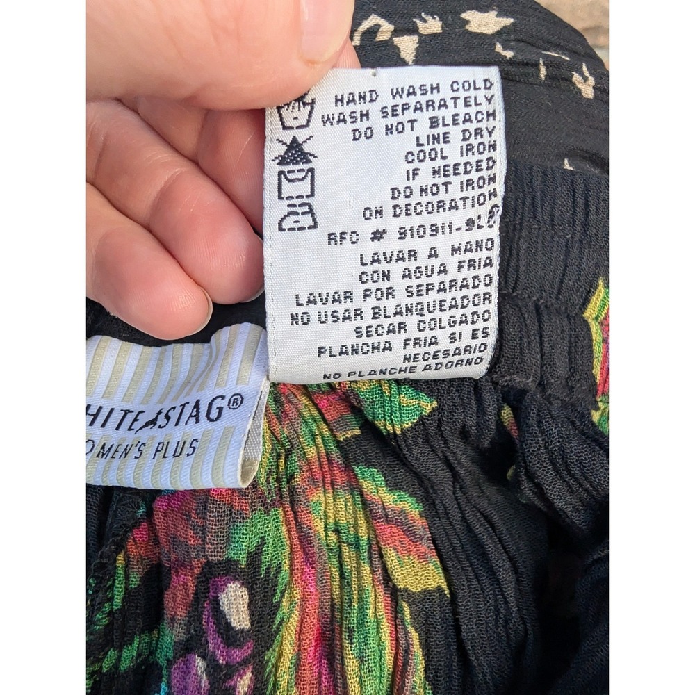 White Stag Whimsigoth Tropical Goth Maxi Skirt Womens 16W Black Rayon Palm Tree - Picture 4 of 8